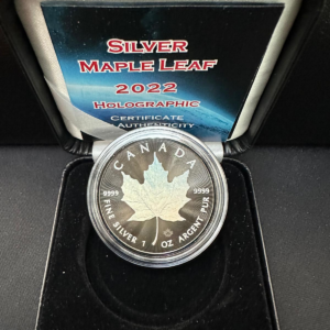 Srebrna Moneta Maple Leaf Holographic Ruthenium 1oz Kanada 2022 | Ag 9999