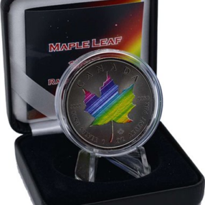 Srebrna Moneta Liść Klonowy Rainbow Ruthenium 1oz Kanada 2022 | Ag 9999