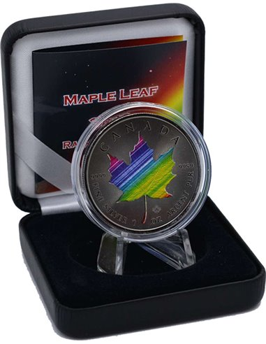 Srebrna Moneta Liść Klonowy Rainbow Ruthenium 1oz Kanada 2022 | Ag 9999