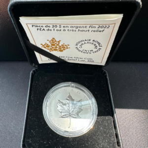 Srebrna Moneta Liść Klonowy Ultra High Relief 1oz Kanada 2022 | Ag 9999