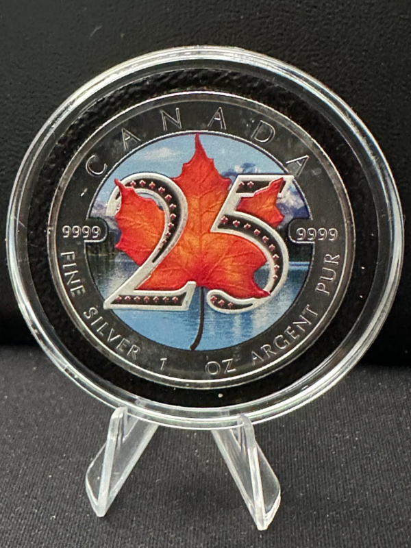 Srebrna Moneta Liść Klonowy 25th Anniversary Kolor 1oz Kanada 2013 | Ag 9999