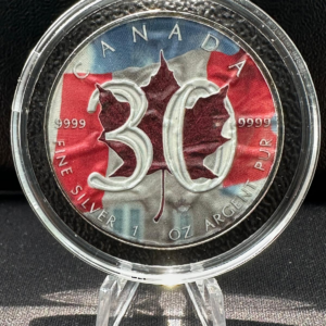 111 Srebrna Moneta Liść Klonowy 30th Anniversary Kolor 1oz Kanada 2018 | Ag 9999